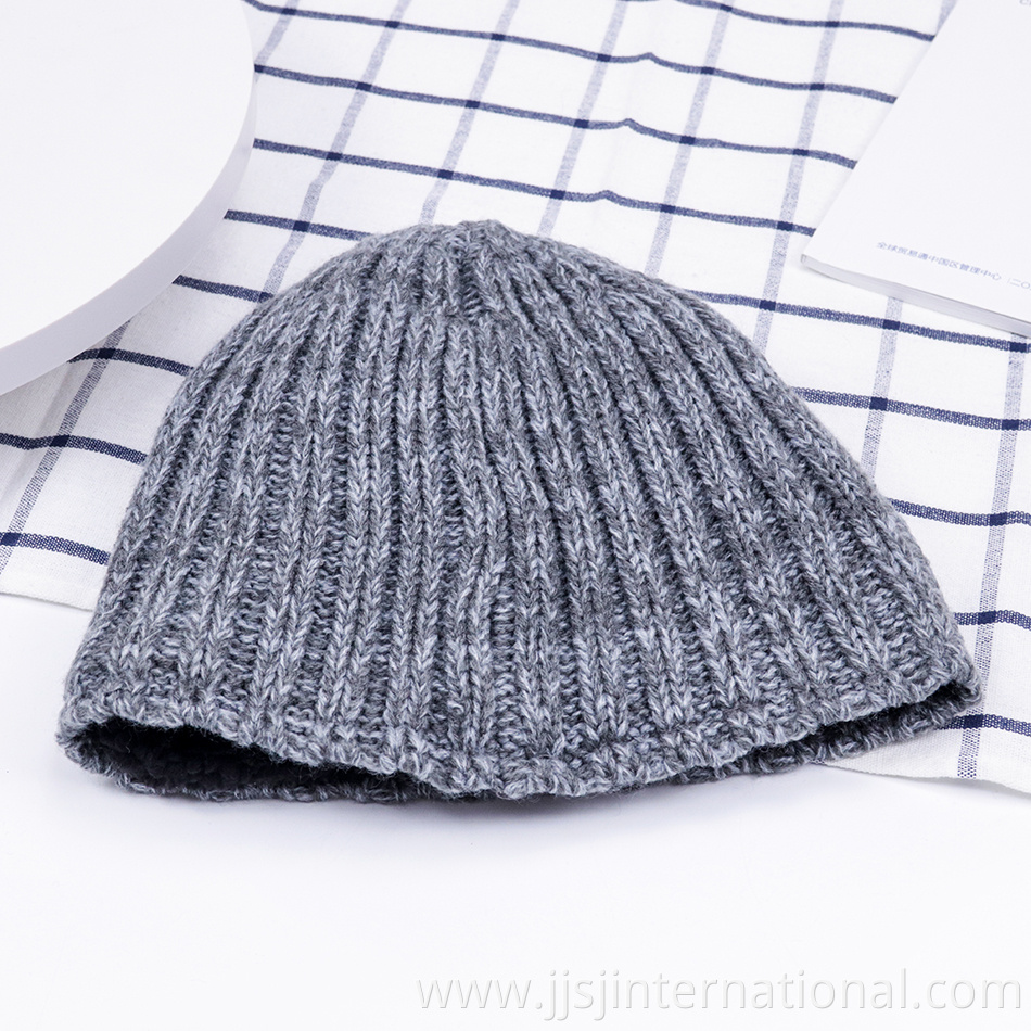 Grey Knit Bucket Hat